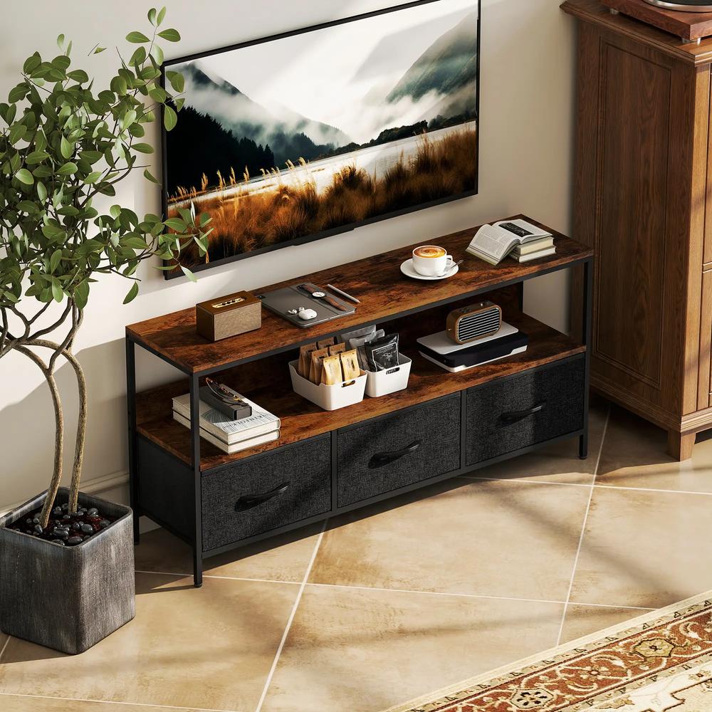 HOMCOM TV Stand Cabinet with 3 Foldable Drawers Additional View 21