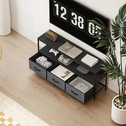 HOMCOM TV Stand Cabinet with 3 Foldable Drawers Additional View 8