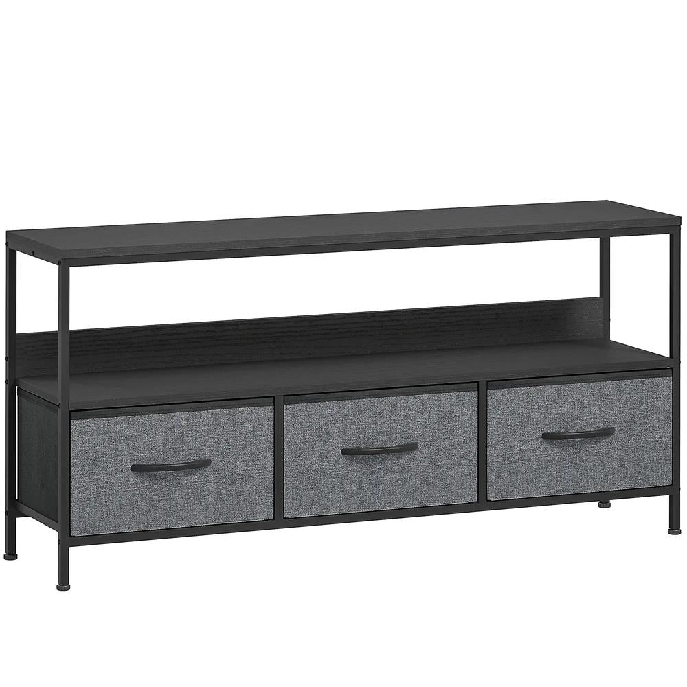 HOMCOM TV Stand Cabinet with 3 Foldable Drawers