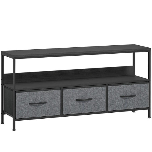 HOMCOM TV Stand Cabinet with 3 Foldable Drawers