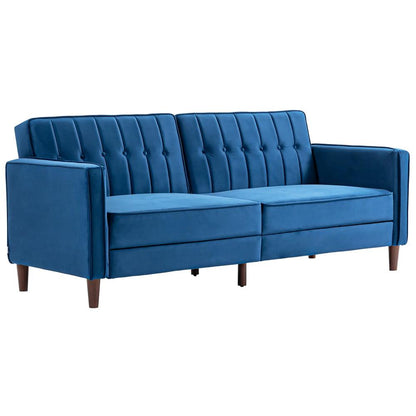 HOMCOM Velvet-Feel Three-Seater Sofa Bed Additional View 11