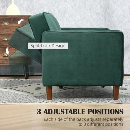 HOMCOM Velvet-Feel Three-Seater Sofa Bed Additional View 16
