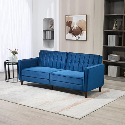 HOMCOM Velvet-Feel Three-Seater Sofa Bed Additional View 2