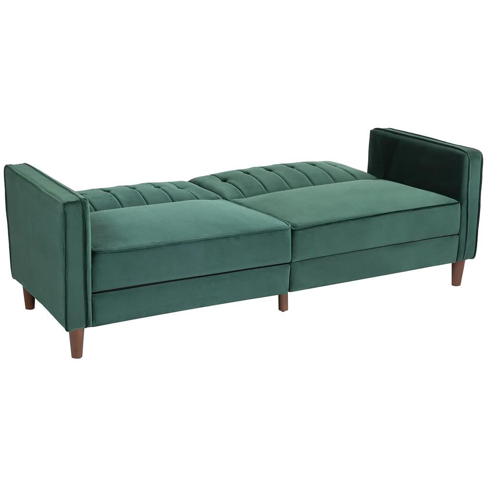 HOMCOM Velvet-Feel Three-Seater Sofa Bed Additional View 22