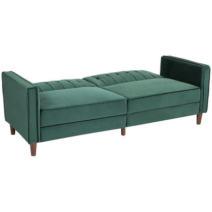 HOMCOM Velvet-Feel Three-Seater Sofa Bed Additional View 22