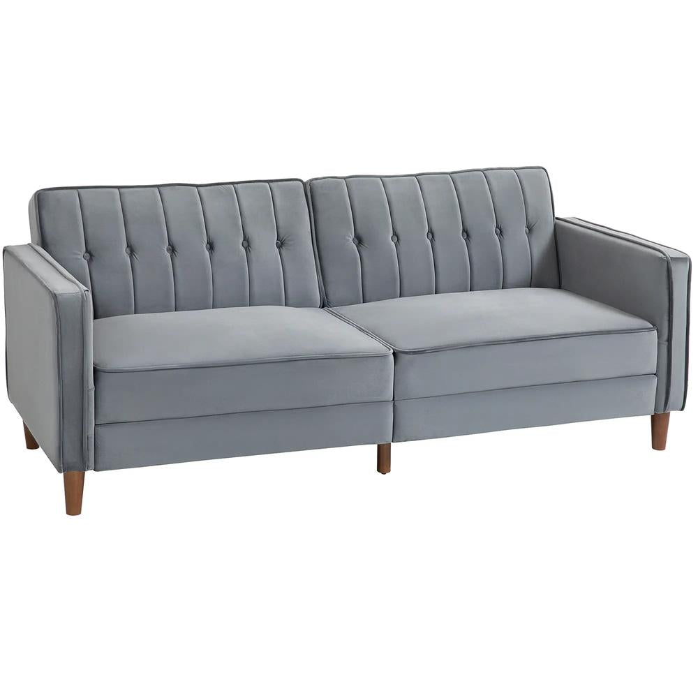 HOMCOM Velvet-Feel Three-Seater Sofa Bed Additional View 23