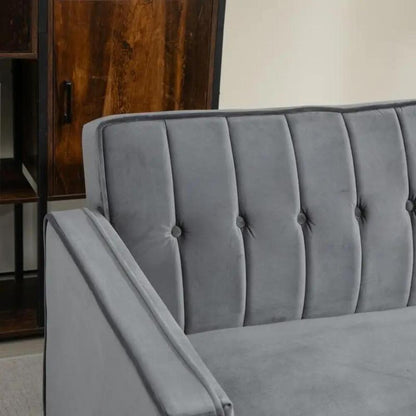 HOMCOM Velvet-Feel Three-Seater Sofa Bed Additional View 31
