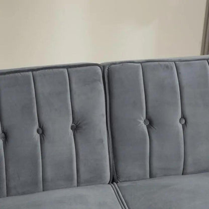 HOMCOM Velvet-Feel Three-Seater Sofa Bed Additional View 33