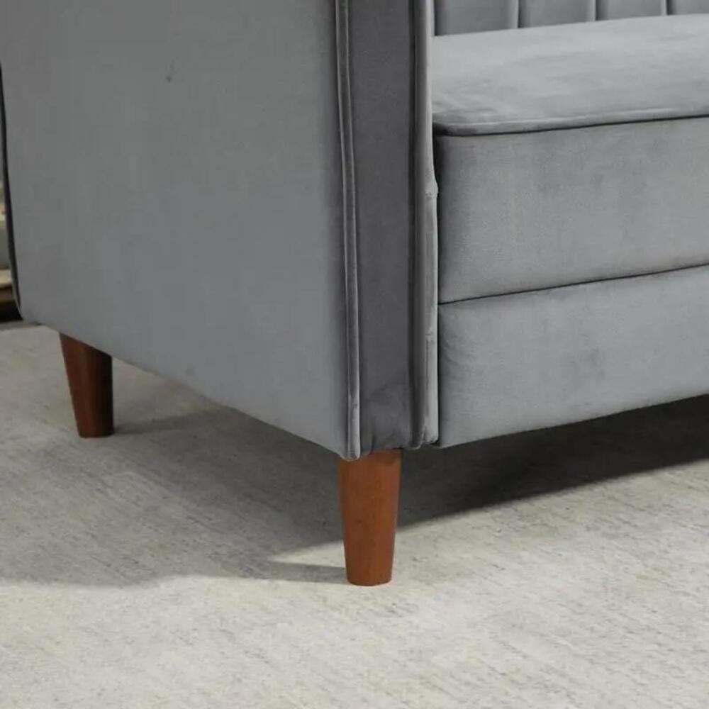 HOMCOM Velvet-Feel Three-Seater Sofa Bed Additional View 34