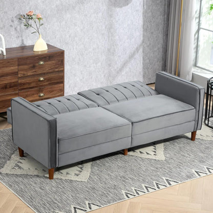HOMCOM Velvet-Feel Three-Seater Sofa Bed Additional View 37