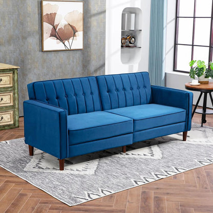HOMCOM Velvet-Feel Three-Seater Sofa Bed Additional View 10
