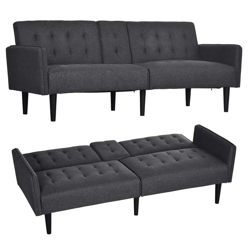 HOMCOM Three-Seater Sofa Bed, with Cupholders Additional View 12