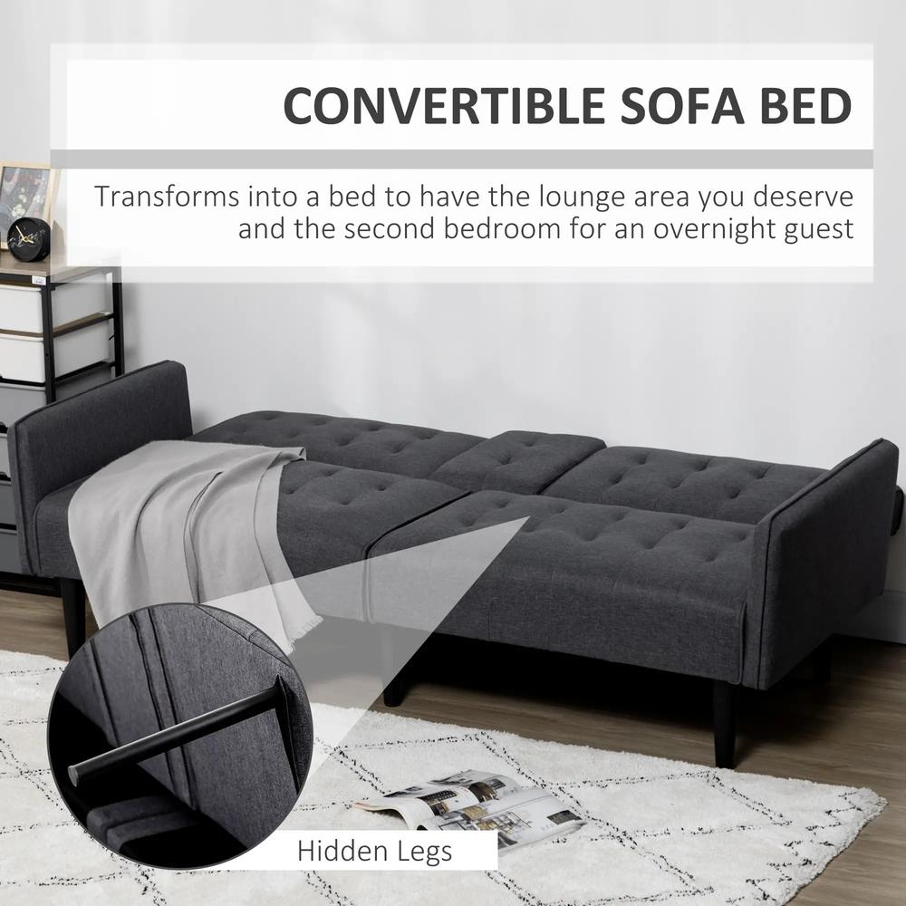 HOMCOM Three-Seater Sofa Bed, with Cupholders Additional View 16