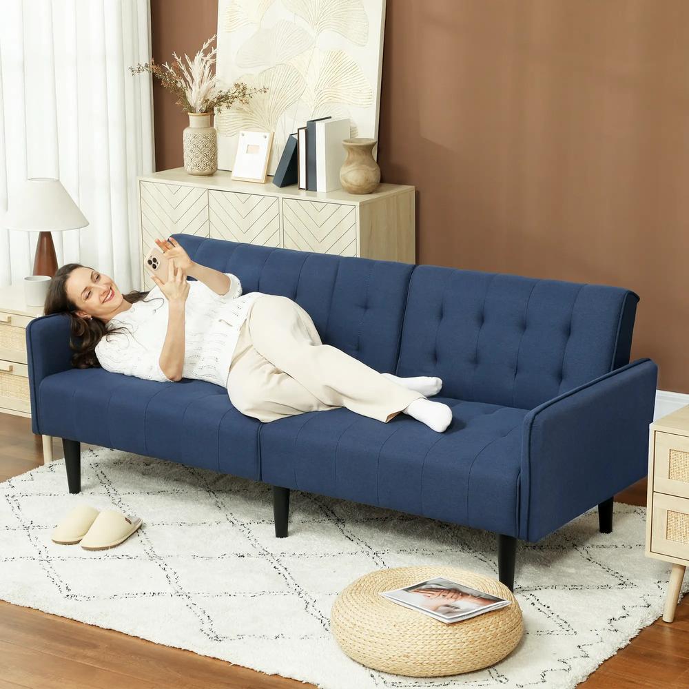 HOMCOM Three-Seater Sofa Bed, with Cupholders Additional View 2