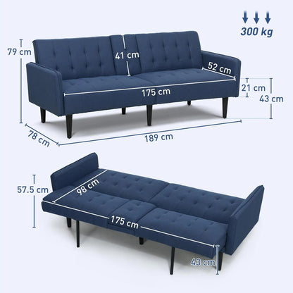 HOMCOM Three-Seater Sofa Bed, with Cupholders Additional View 3