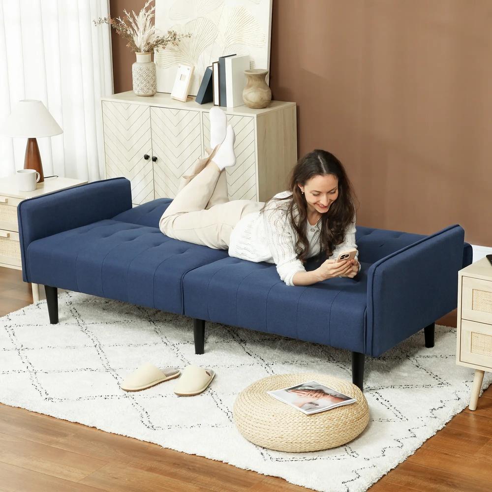 HOMCOM Three-Seater Sofa Bed, with Cupholders Additional View 8