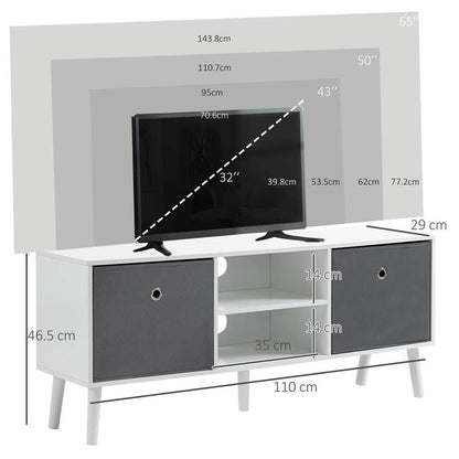 HOMCOM TV Cabinet Stand Unit for TVs up to 50'' with Foldable Drawers, Entertainment Centre for Living Room Additional View 36