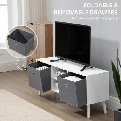 HOMCOM TV Cabinet Stand Unit for TVs up to 50'' with Foldable Drawers, Entertainment Centre for Living Room Additional View 38
