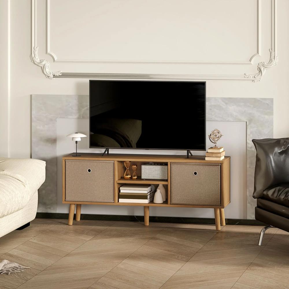 HOMCOM TV Cabinet Stand Unit for TVs up to 50'' with Foldable Drawers, Entertainment Centre for Living Room Additional View 8