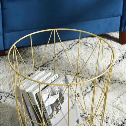 HOMCOM Set of 2 Nesting Side Tables with Storage, Round End Tables Coffee Tables with Steel Frame and Removable Round Top, for Living Room, bedroom, office, White Additional View 7