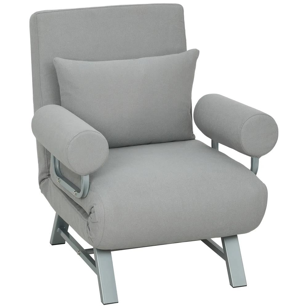 HOMCOM Single Sofa Bed, 3-in-1 Convertible Folding Chair Bed with Adjustable Backrest, Removable Armrests Additional View 15