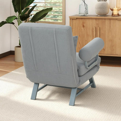 HOMCOM Single Sofa Bed, 3-in-1 Convertible Folding Chair Bed with Adjustable Backrest, Removable Armrests Additional View 22