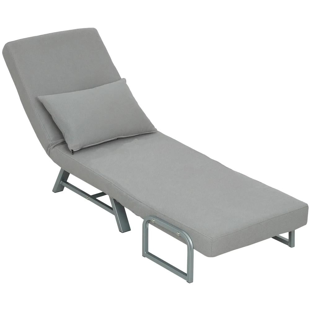 HOMCOM Single Sofa Bed, 3-in-1 Convertible Folding Chair Bed with Adjustable Backrest, Removable Armrests Additional View 28