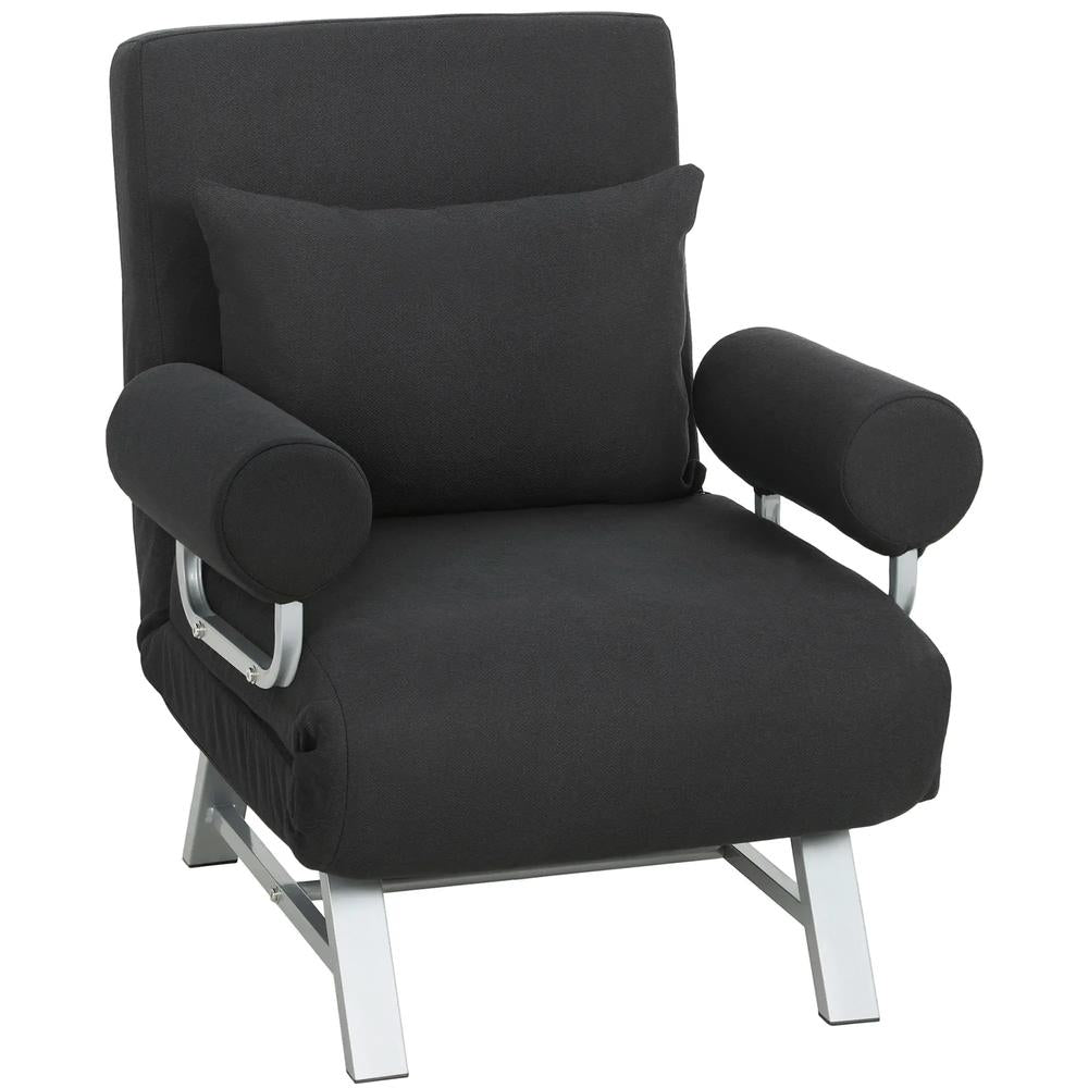 HOMCOM Single Sofa Bed, 3-in-1 Convertible Folding Chair Bed with Adjustable Backrest, Removable Armrests Additional View 29