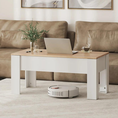 HOMCOM Lift Top Coffee Table with Hidden Storage Compartment, Lift Tabletop Pop-Up Center Table for Living Room Additional View 8