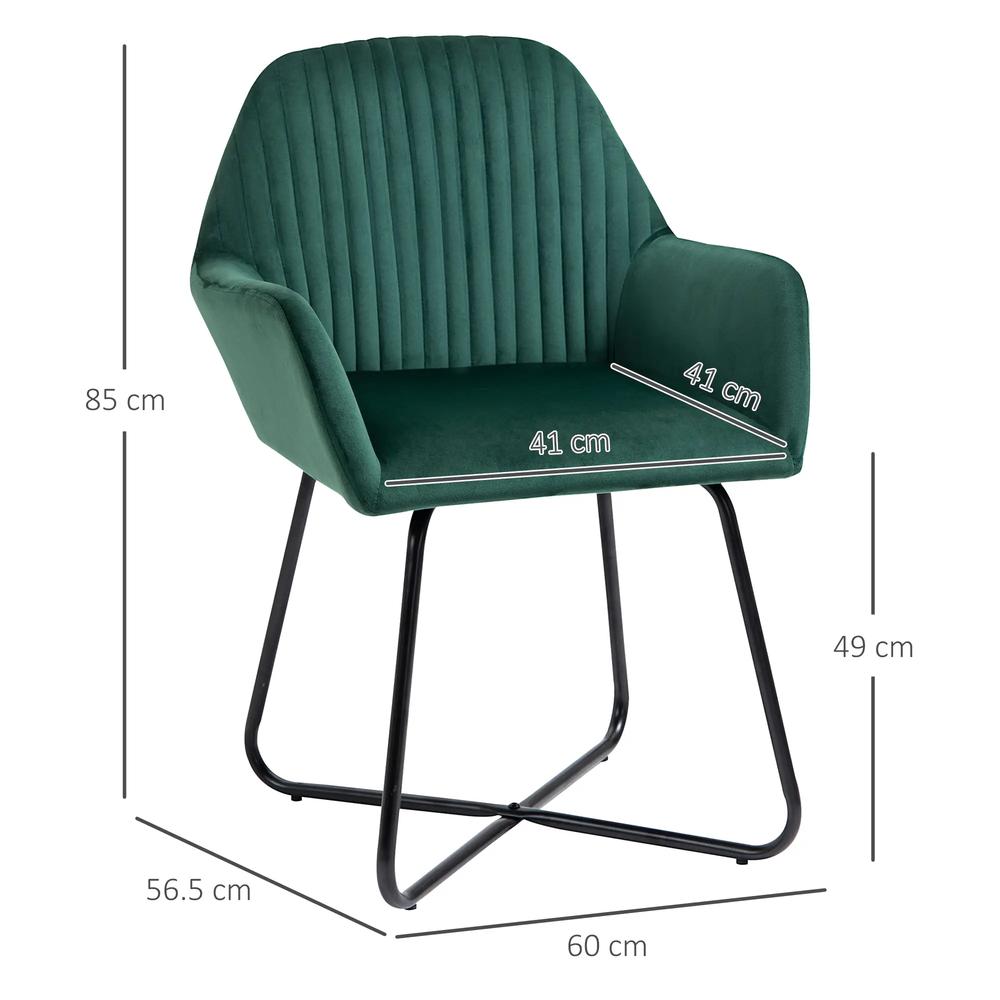 HOMCOM Modern Arm Chair Upholstered Accent Chair with Metal Base for Living Room Additional View 14