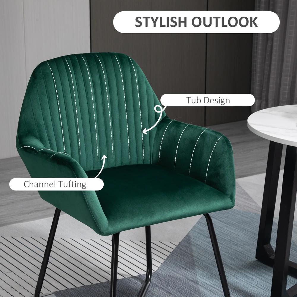 HOMCOM Modern Arm Chair Upholstered Accent Chair with Metal Base for Living Room Additional View 15