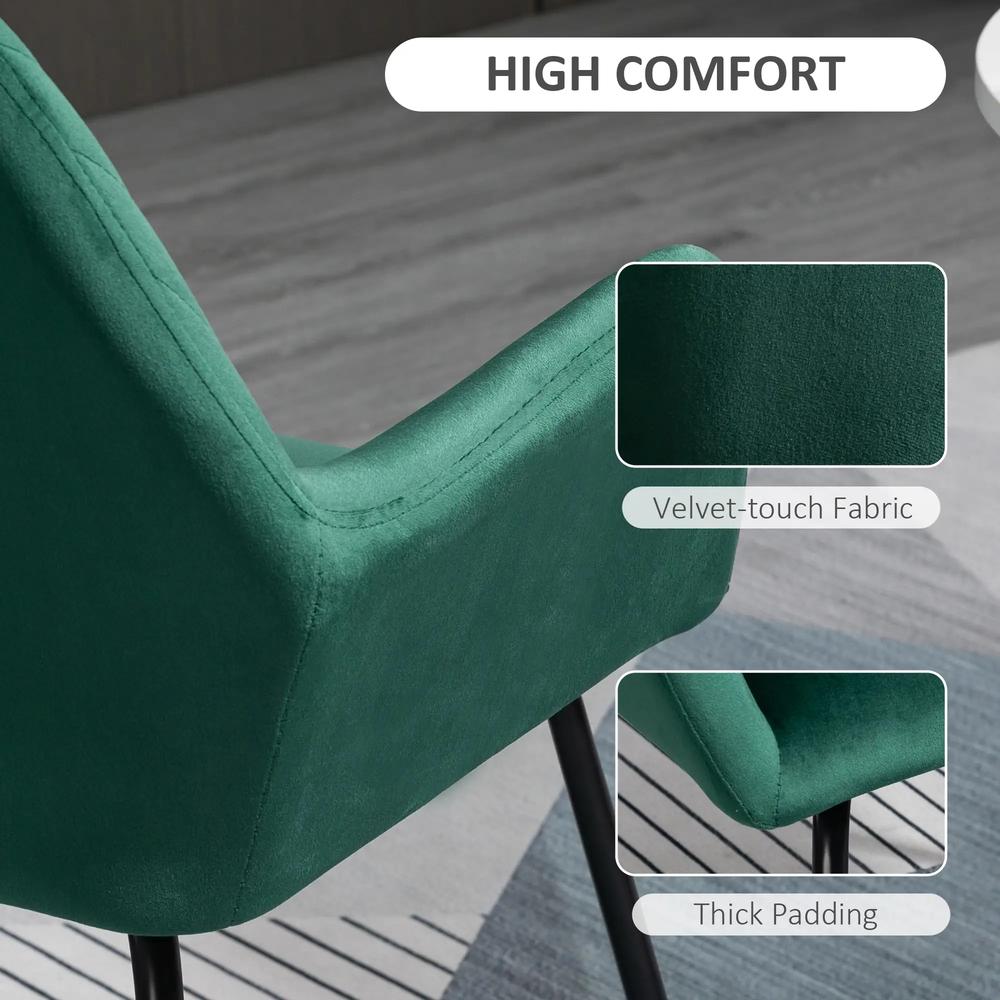 HOMCOM Modern Arm Chair Upholstered Accent Chair with Metal Base for Living Room Additional View 16