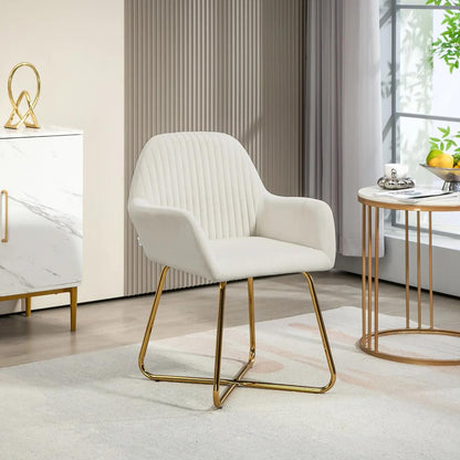 HOMCOM Modern Arm Chair Upholstered Accent Chair with Metal Base for Living Room Additional View 2