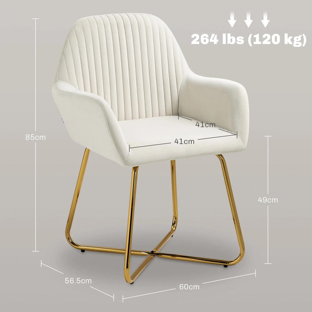 HOMCOM Modern Arm Chair Upholstered Accent Chair with Metal Base for Living Room Additional View 3