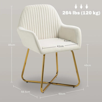 HOMCOM Modern Arm Chair Upholstered Accent Chair with Metal Base for Living Room Additional View 3