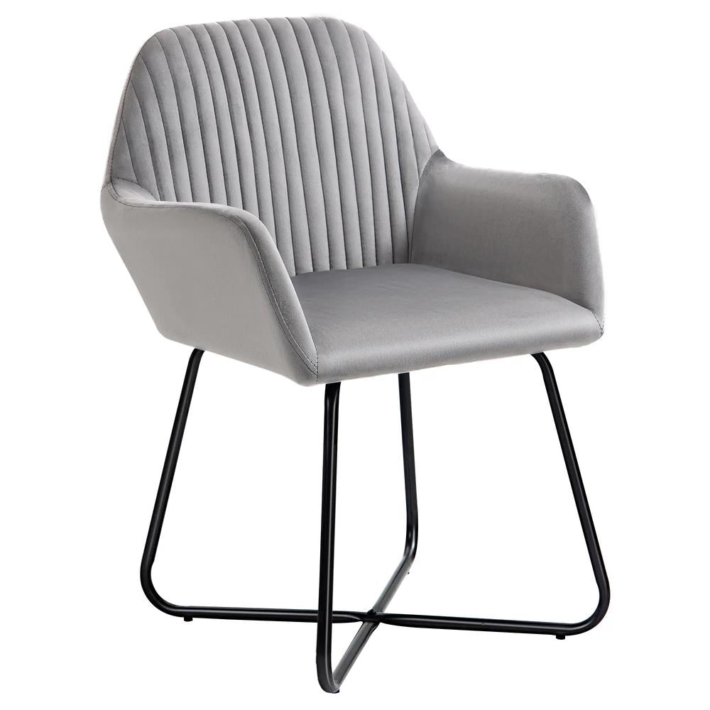 HOMCOM Modern Arm Chair Upholstered Accent Chair with Metal Base for Living Room Additional View 21