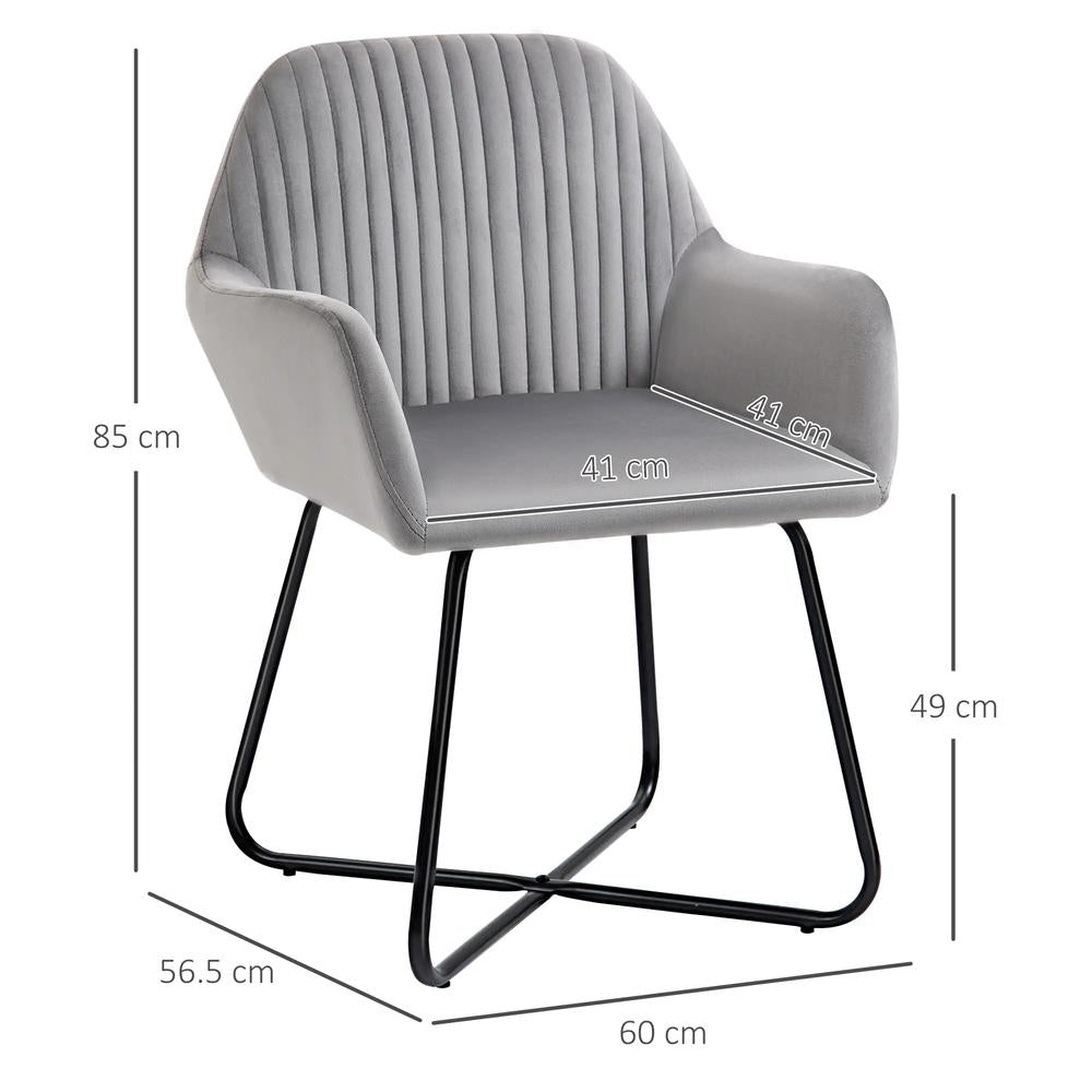 HOMCOM Modern Arm Chair Upholstered Accent Chair with Metal Base for Living Room Additional View 23