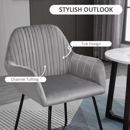 HOMCOM Modern Arm Chair Upholstered Accent Chair with Metal Base for Living Room Additional View 24