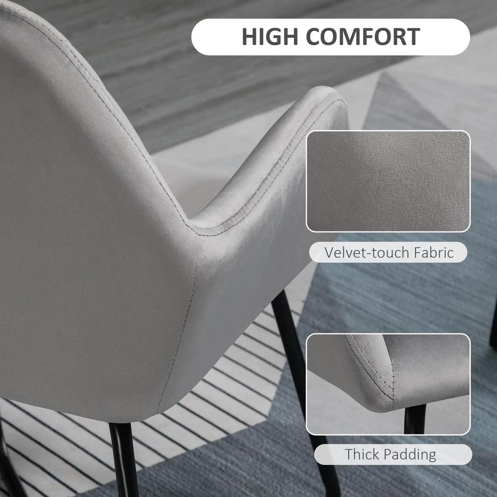 HOMCOM Modern Arm Chair Upholstered Accent Chair with Metal Base for Living Room Additional View 25