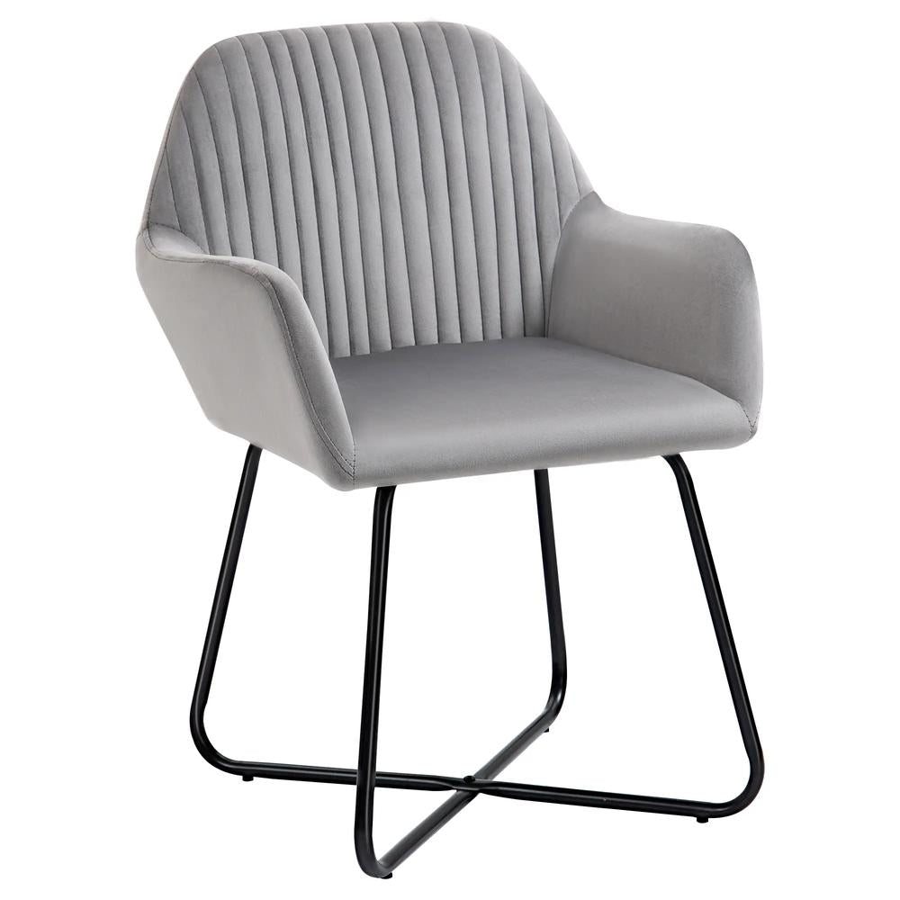 HOMCOM Modern Arm Chair Upholstered Accent Chair with Metal Base for Living Room Additional View 29