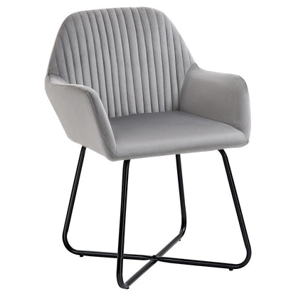 HOMCOM Modern Arm Chair Upholstered Accent Chair with Metal Base for Living Room Additional View 29