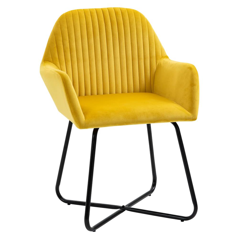 HOMCOM Modern Arm Chair Upholstered Accent Chair with Metal Base for Living Room Additional View 30