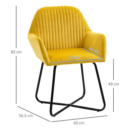 HOMCOM Modern Arm Chair Upholstered Accent Chair with Metal Base for Living Room Additional View 32