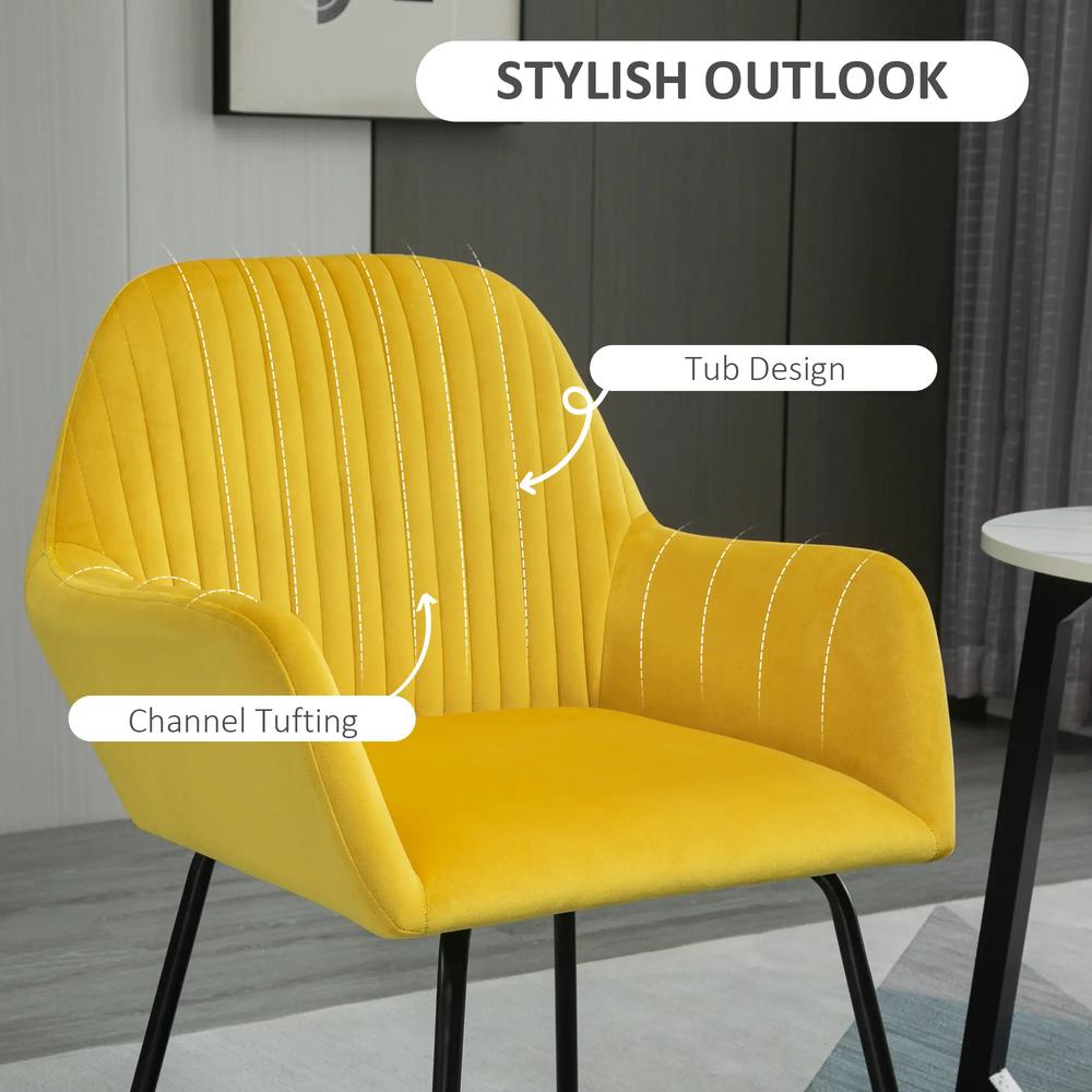 HOMCOM Modern Arm Chair Upholstered Accent Chair with Metal Base for Living Room Additional View 33