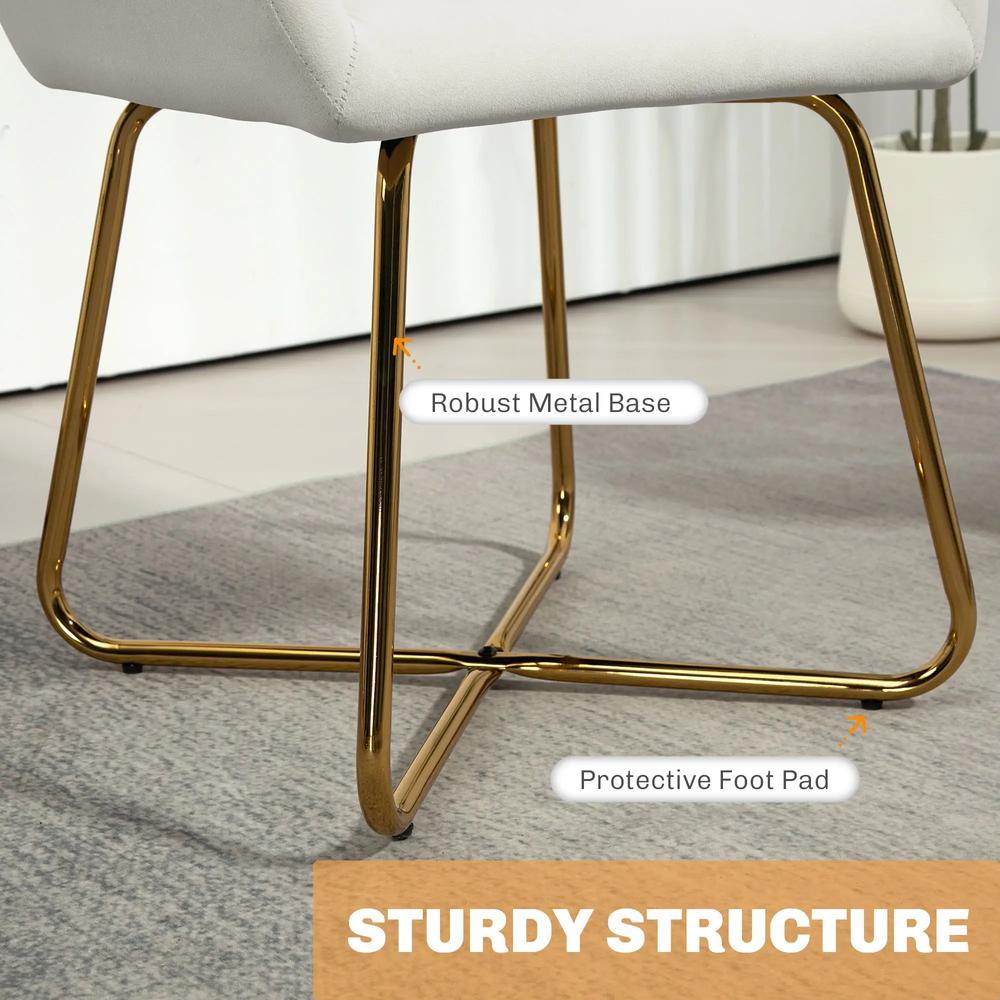 HOMCOM Modern Arm Chair Upholstered Accent Chair with Metal Base for Living Room Additional View 6
