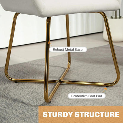 HOMCOM Modern Arm Chair Upholstered Accent Chair with Metal Base for Living Room Additional View 6