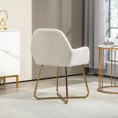 HOMCOM Modern Arm Chair Upholstered Accent Chair with Metal Base for Living Room Additional View 7