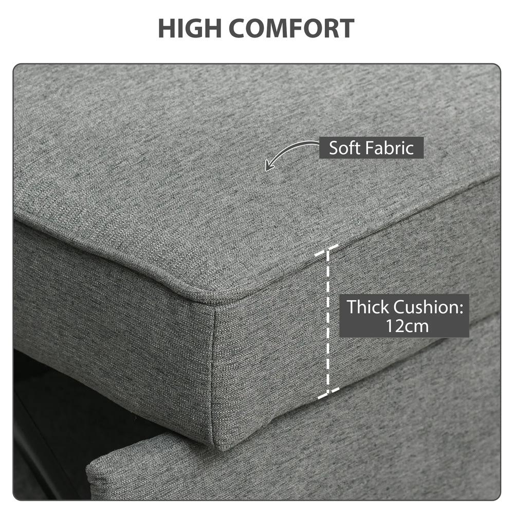 HOMCOM Double Sofa Bed Click Clack Sofa Bed Pull Out Bed with Adjustable Backrest for Living Room and Bedroom Grey Additional View 6