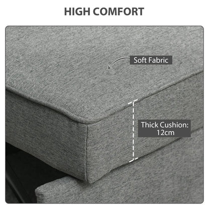 HOMCOM Double Sofa Bed Click Clack Sofa Bed Pull Out Bed with Adjustable Backrest for Living Room and Bedroom Grey Additional View 6