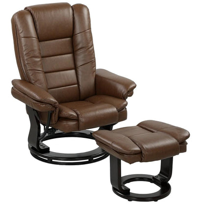 HOMCOM Faux Leather 135&deg; Reclining Chair and Footstool Additional View 12